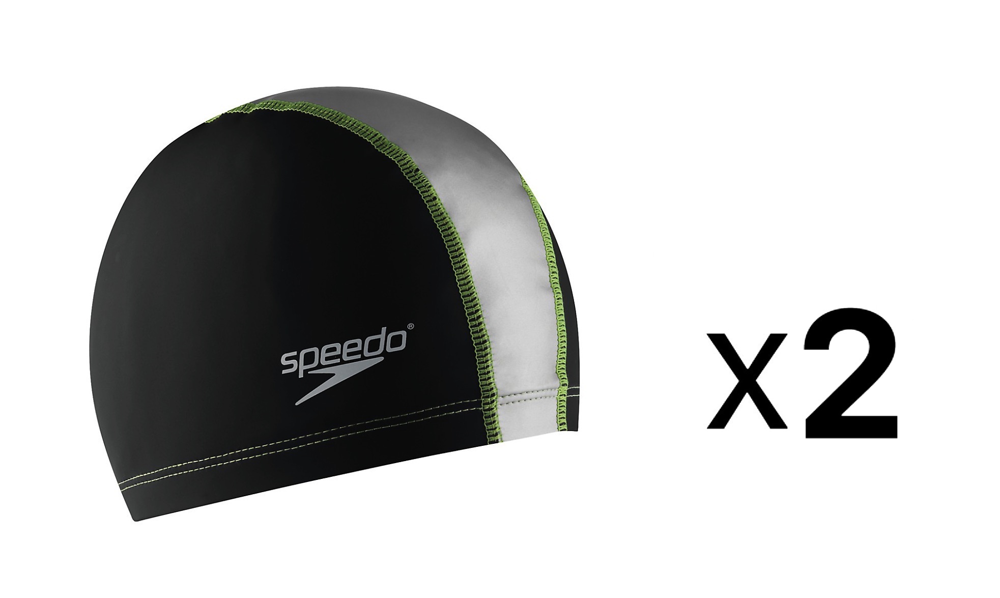 Speedo Stretch Fit Swimming Cap Adult Extra Large Black / Silver (2